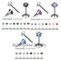 New Design 3MM Cubic Zirconia Prong Setting Body Piercing Jewelry